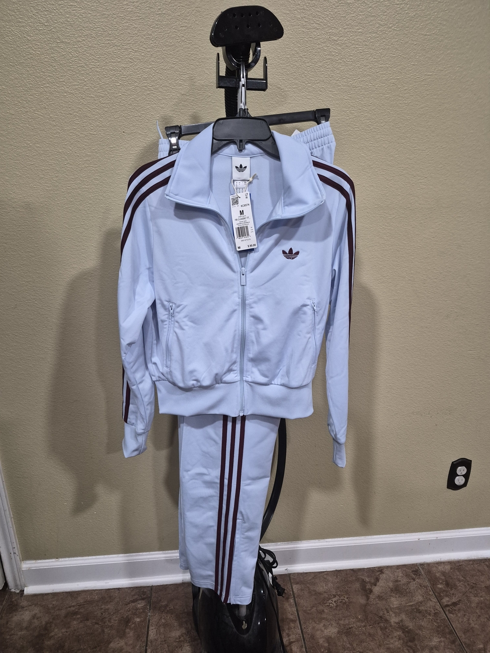 Adidas Firebird Classic Women's Light Blue Track Jacket /Pants Size M